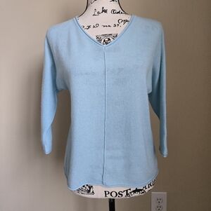 Forte Cashmere Sweater Womens S Blue Flawed